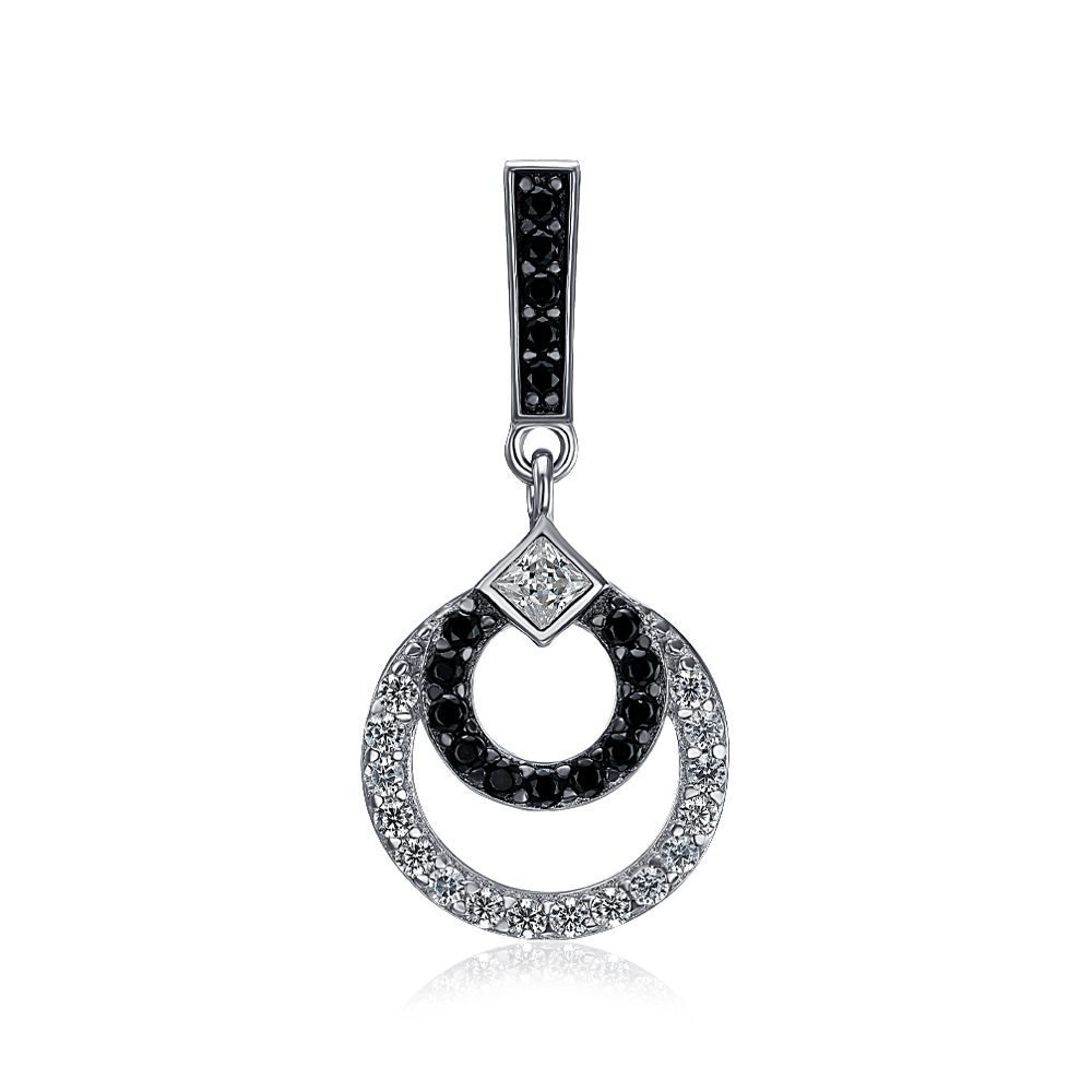 Серебряная подвеска с фианитами. Артикул MP14452A-P/12/7