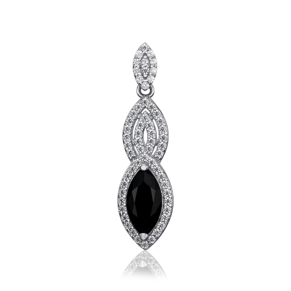 Серебряная подвеска с фианитами. Артикул MP14463A-P/12/7