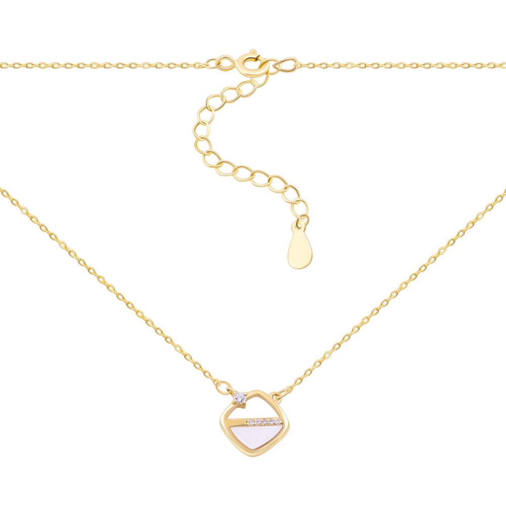 Серебряное колье с позолотой и фианитами. Артикул UG5N001799-GD