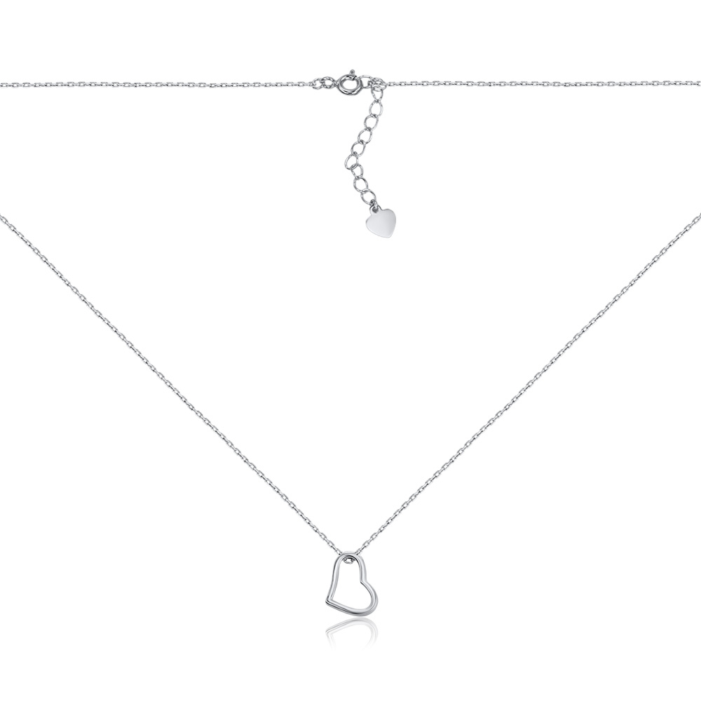 Срібне кольє "Сердечко" без вставки NE13990-K/12