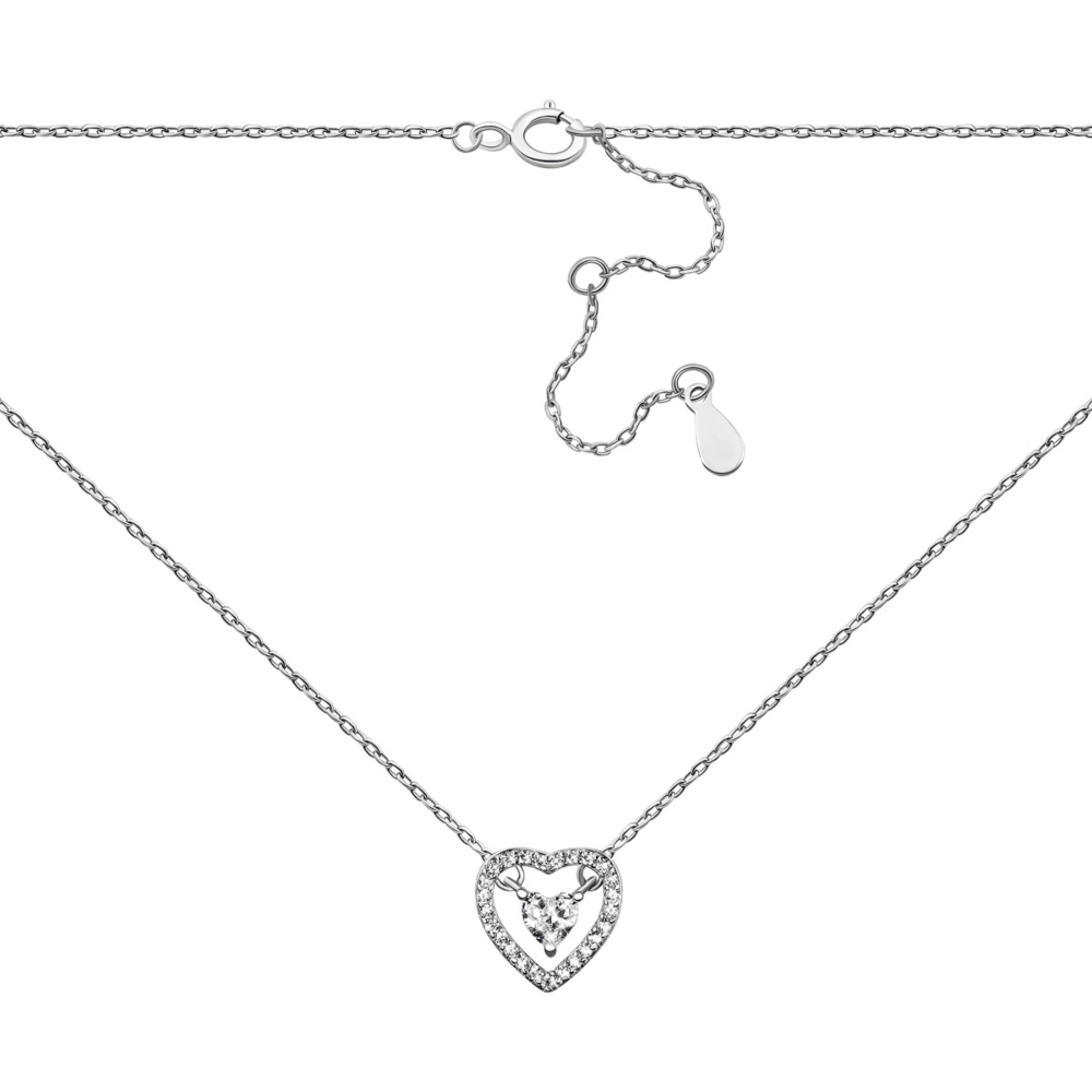 Срібне кольє з фіанітами. Артикул UG5NE34737