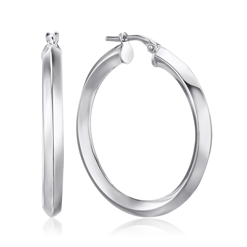 Серебряные серьги-конго без вставки. Артикул O_ON16 3M AV30-E/12
