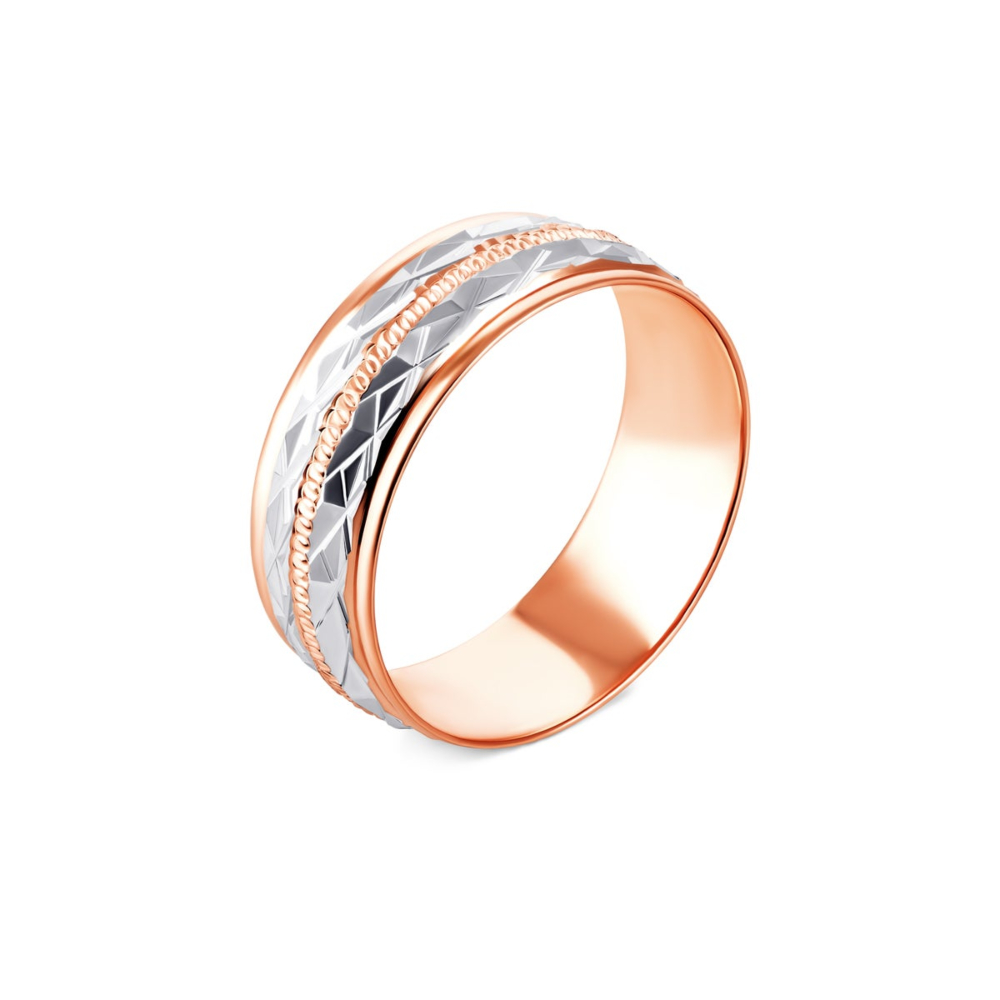 Обручальное кольцо с алмазной гранью. Артикул UG510214