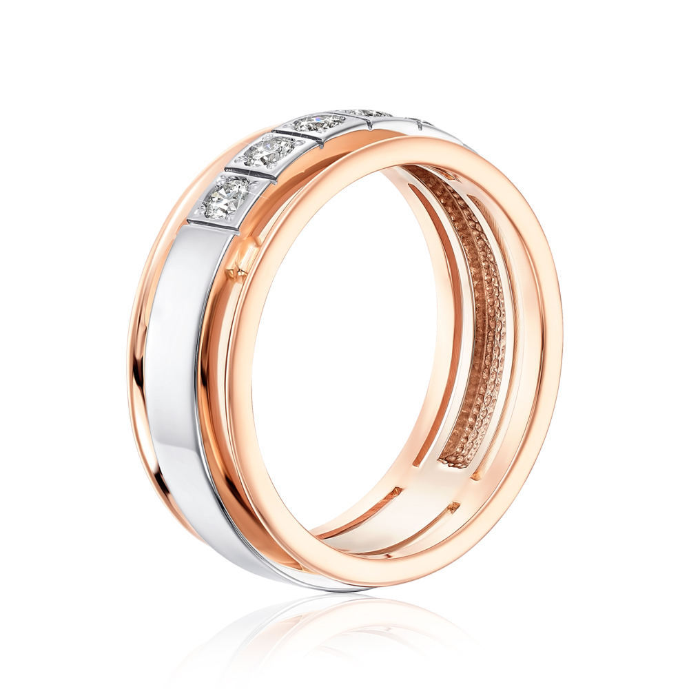 Обручальное кольцо с бриллиантами. Артикул 1013/14/1/8002 (1013/2.25)