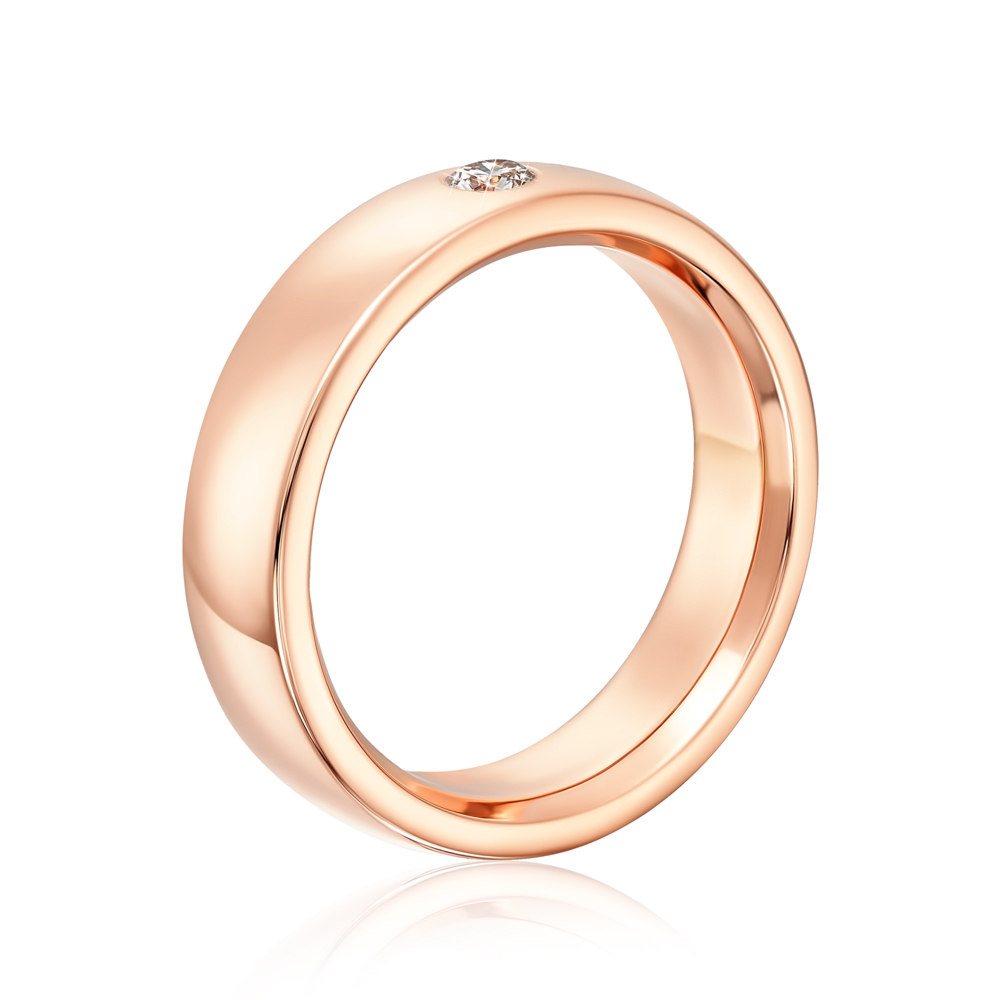 Обручальное кольцо с бриллиантом. Артикул 1006/3