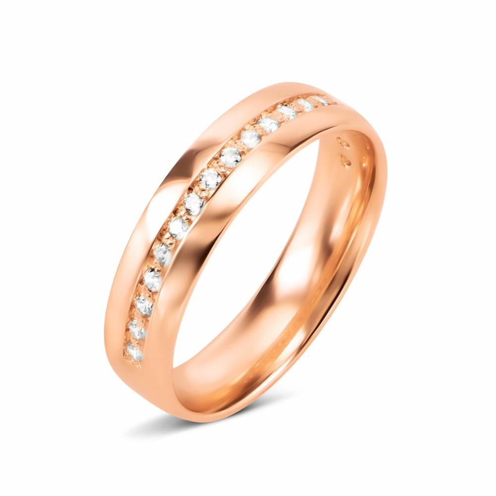 Обручальное кольцо с фианитами. Артикул UG511/0381/00/01/01 (8061/01/1)