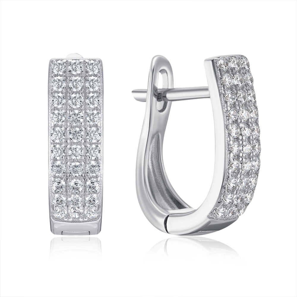 Серебряные серьги с фианитами. Артикул OE01846B-E/12/1