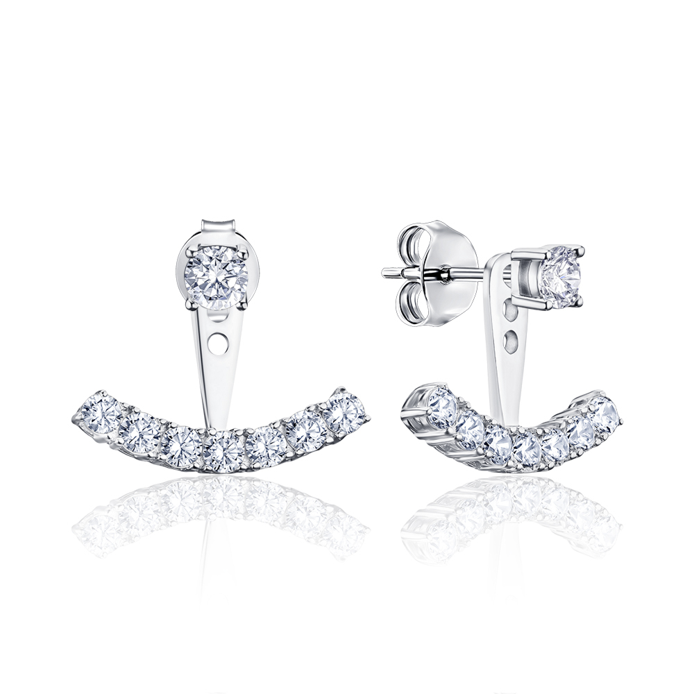 Серебряные серьги с фианитами OE01859B-E/12/1