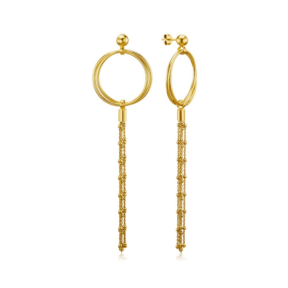 Серебряные позолоченные серьги ORT  8620 G-E/20