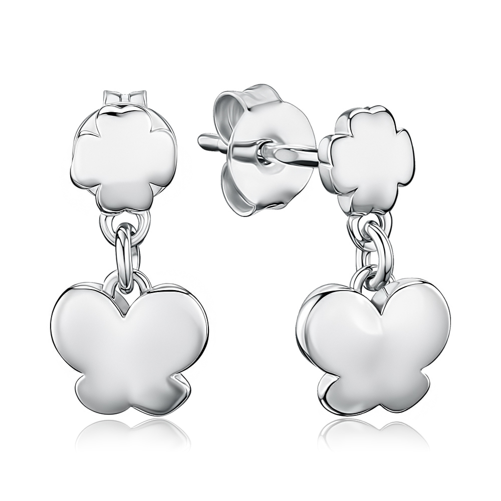 Серебряные серьги без вставки. Артикул ORT  8719 G-E/12