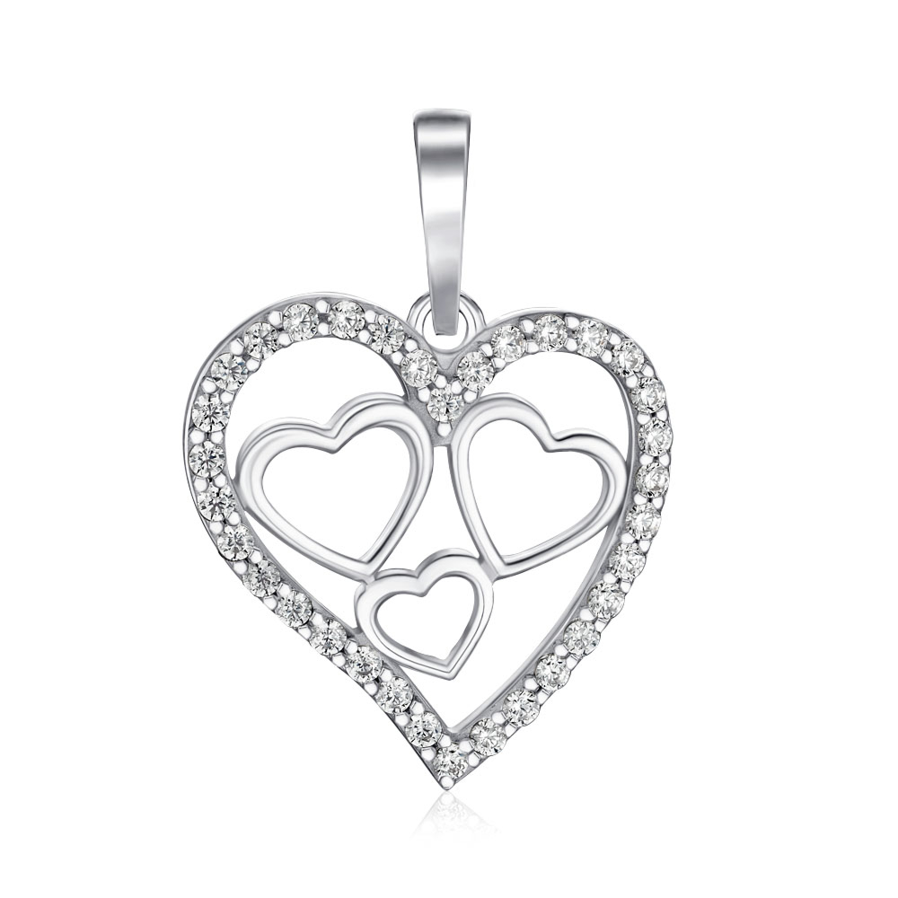 Серебряная подвеска с фианитами P-1147-P/12/1