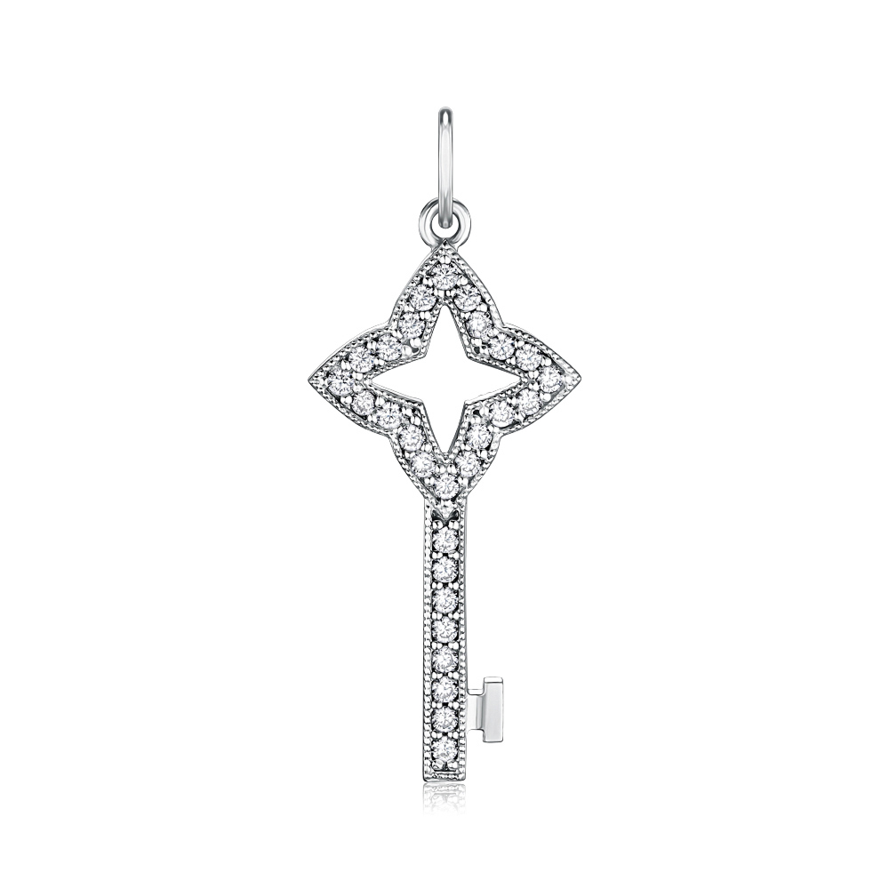 Срібна підвіска з фіанітами P-1159-P/12/1