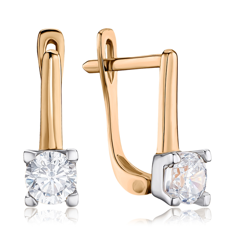 Золоті сережки з фіанітом P-1632-1-E/01/1