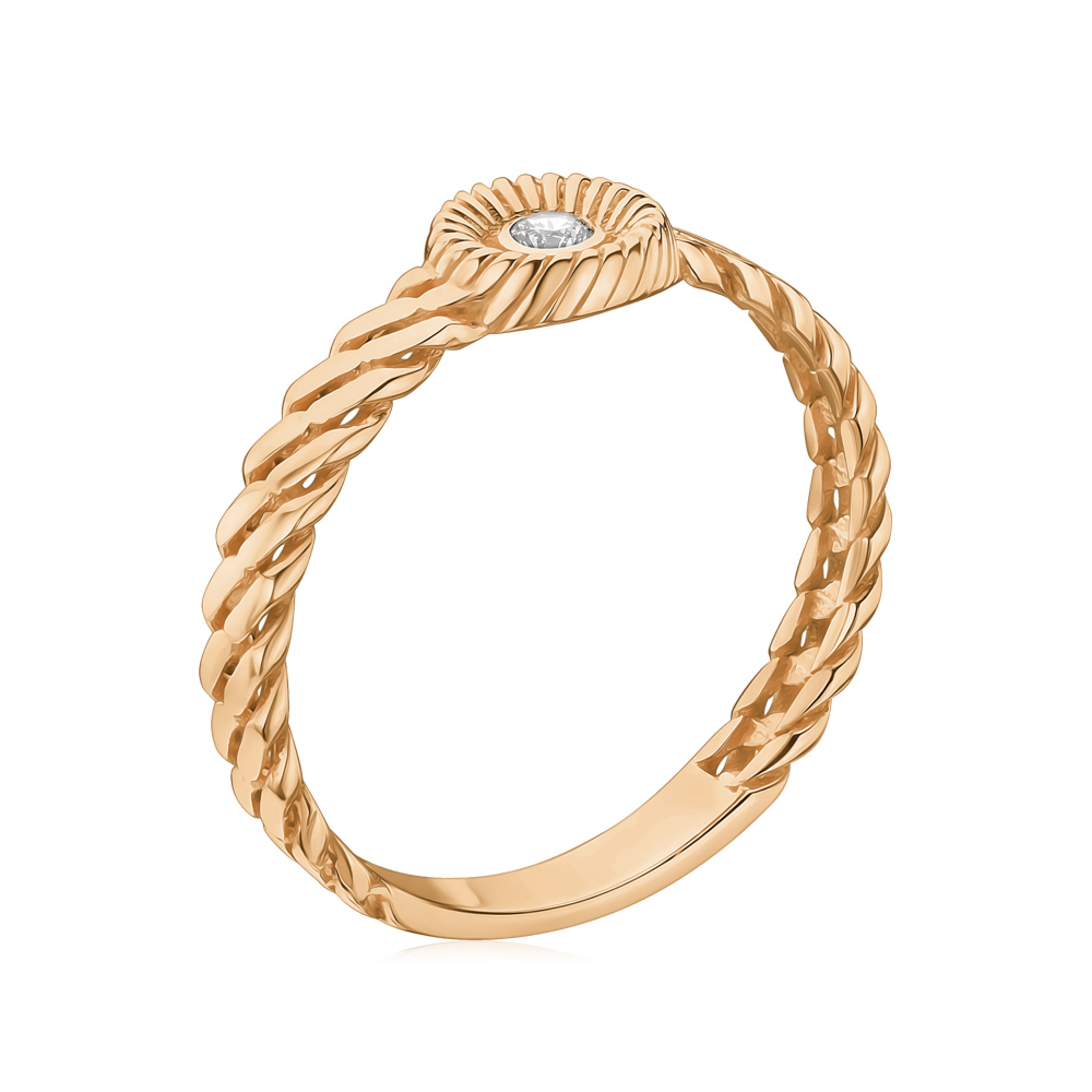 Золотое кольцо с фианитом P-1772-R/01/1