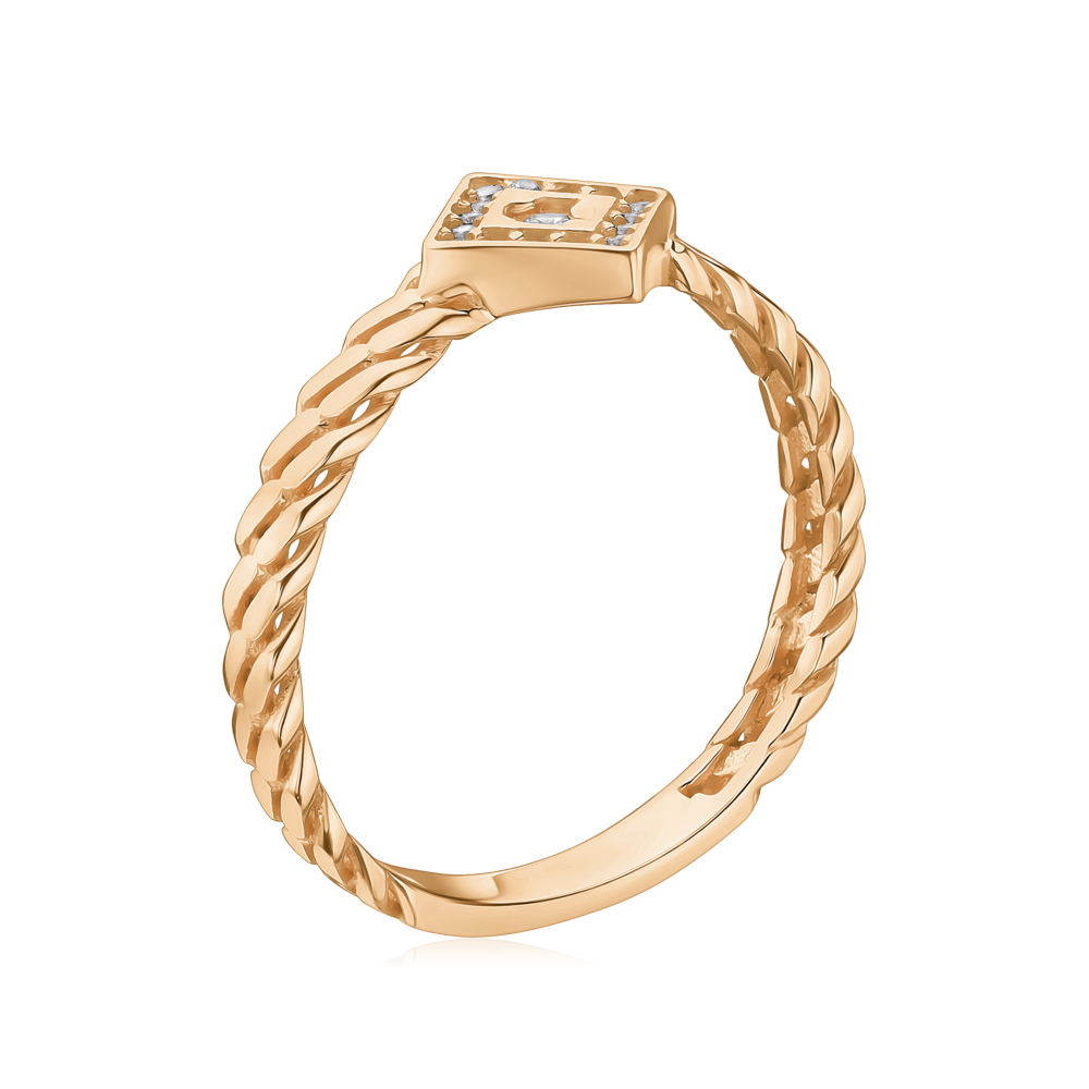 Золотое кольцо с фианитами P-1774-R/01/1