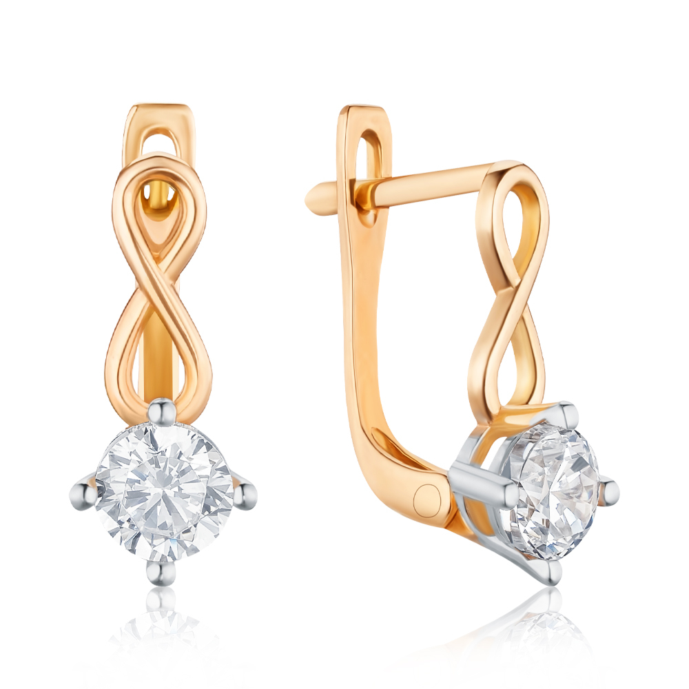 Золоті сережки з фіанітом P-1835-E/01/1