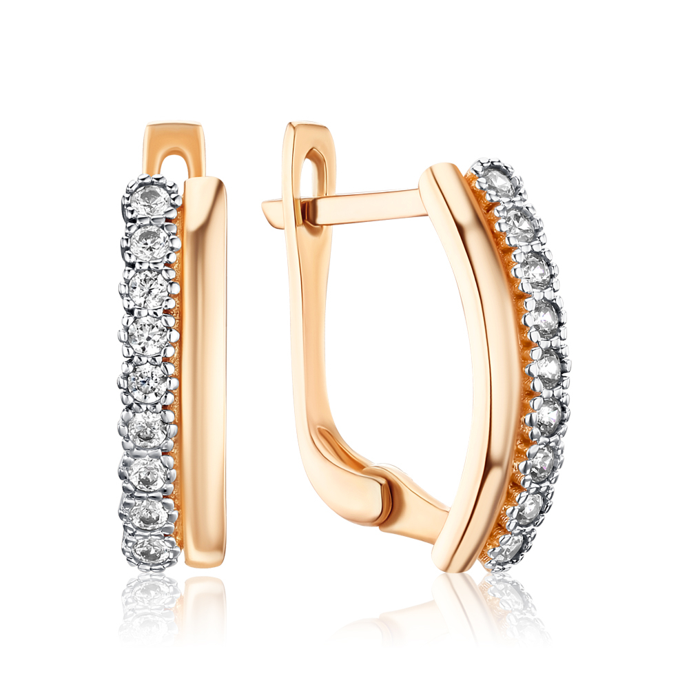 Золоті сережки з фіанітами P-1900-E/01/1