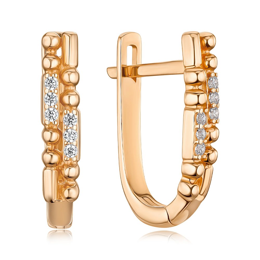 Золоті сережки з фіанітами P-1922-E/01/1