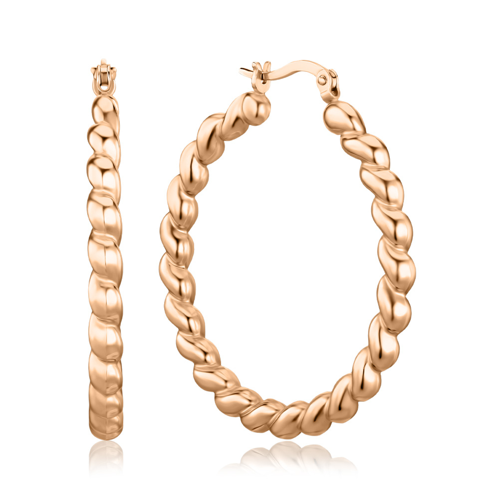 Золотые серьги-конго без вставки P-244-E/01