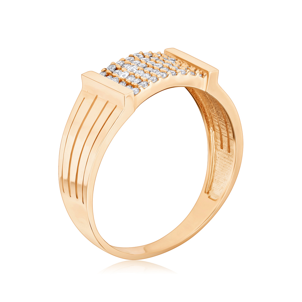 Золотое кольцо с фианитами P-2871-R/01/1