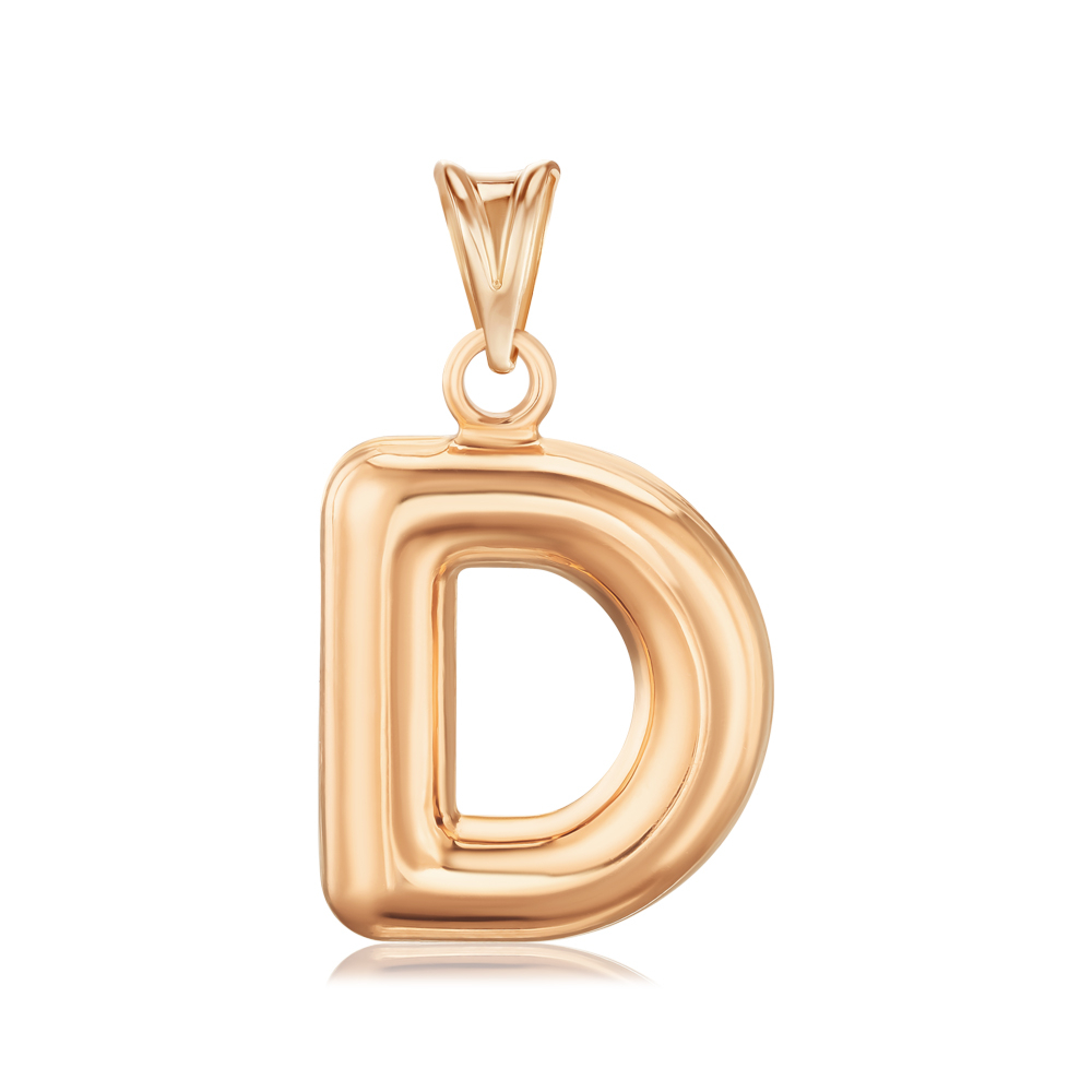 Золотая подвеска-буква «D» без вставки P-333-P/01