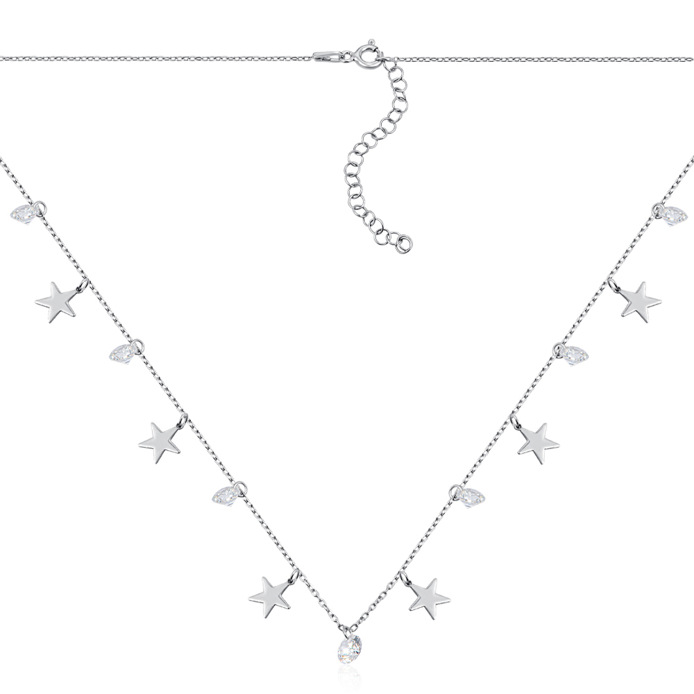 Серебряное колье с фианитами. Артикул P-4220-K/12/1