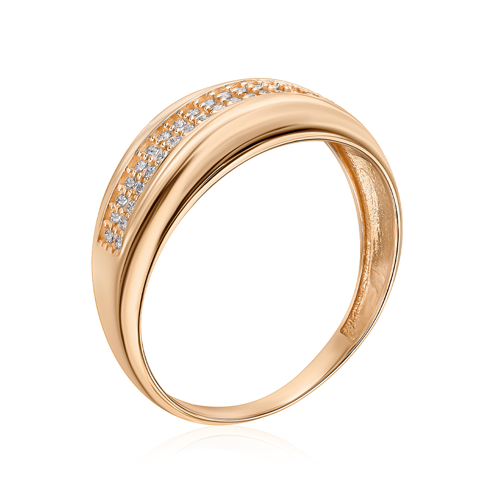 Золота каблучка з фіанітами P-5372-R/01/1