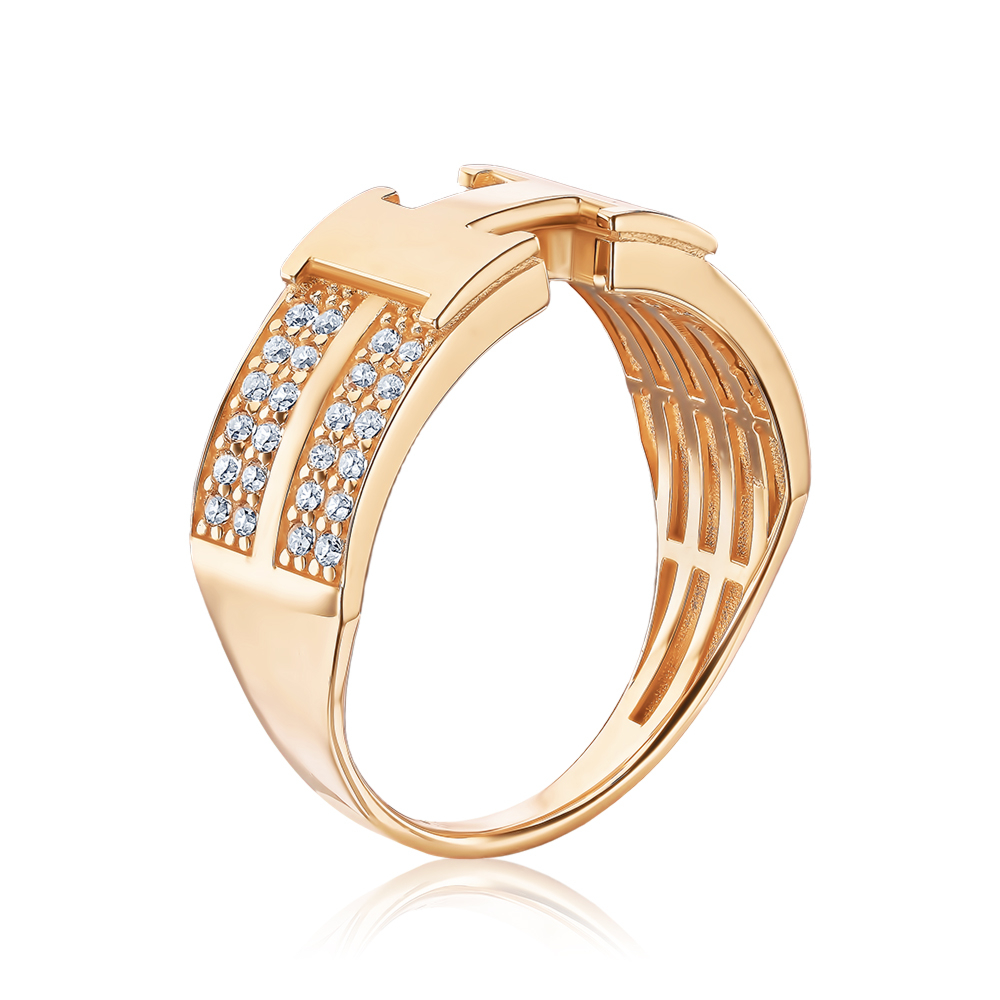 Золота каблучка з фіанітами P-5374-R/01/1