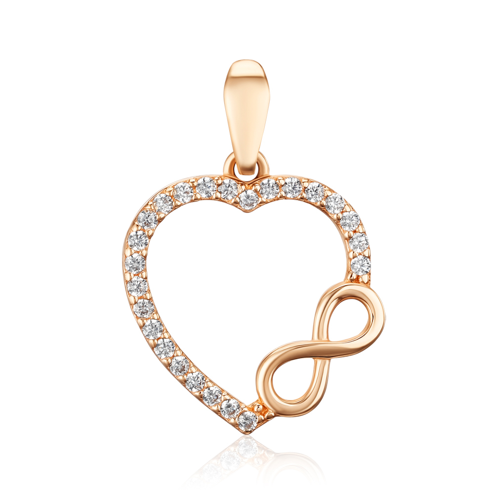 Золота підвіска з фіанітами P-615-P/01/1