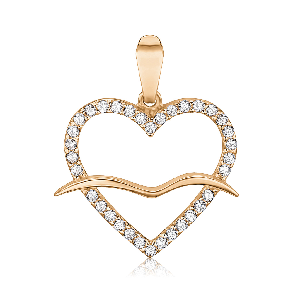 Золота підвіска з фіанітами P-618-P/01/1