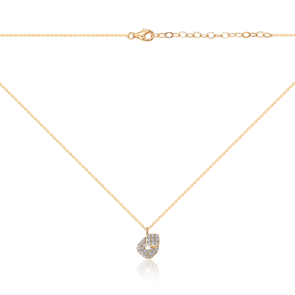 Золоте кольє з фіанітами P-672-K/01/1