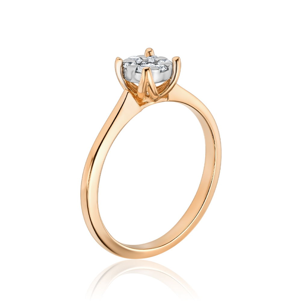 Золота каблучка з діамантами P-800076/14/8578