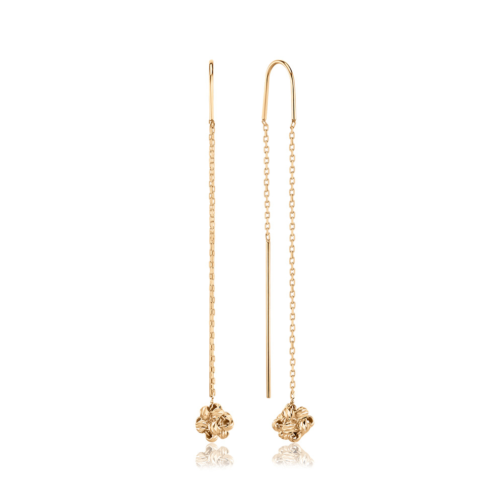 Золотые серьги-протяжки без вставки P-922-E/01