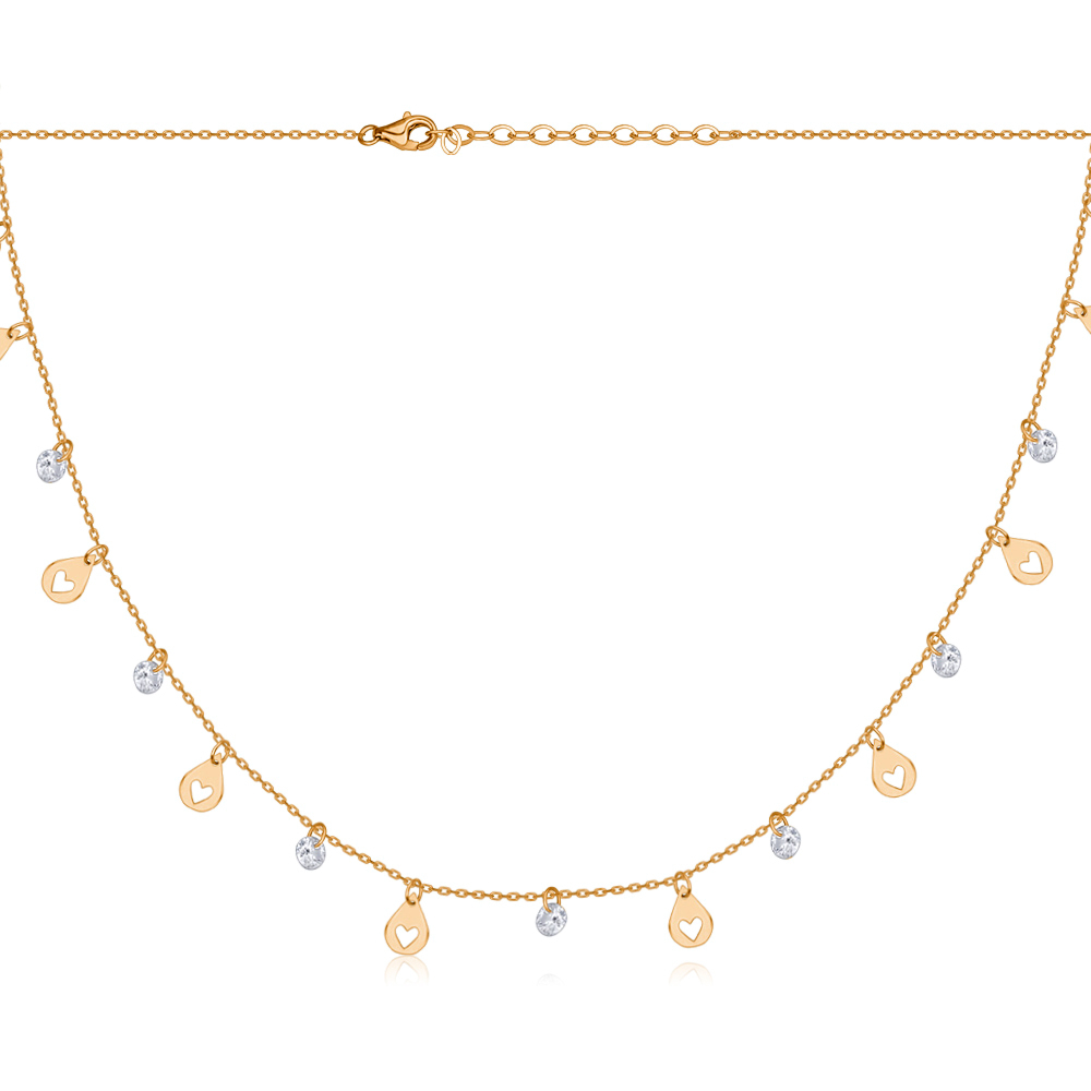 Золоте кольє з фіанітами P-B03003-K/01/1