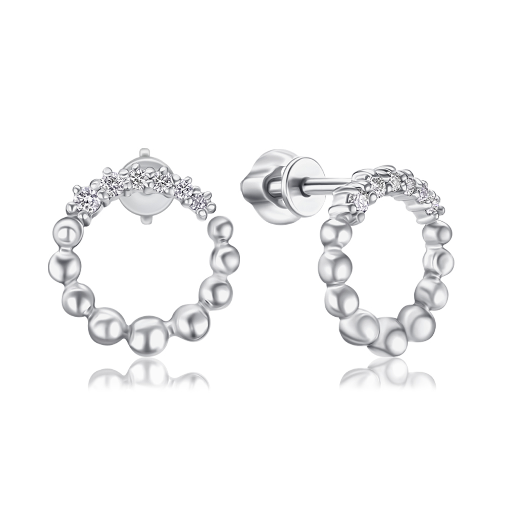 Золотые серьги-пуссеты с бриллиантами P-DE09051/02/1/9223