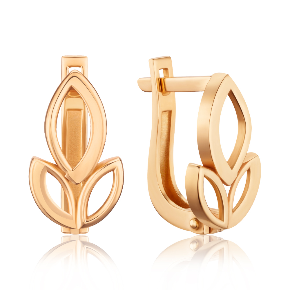 Золотые серьги без вставки Р-EY03016-E/01