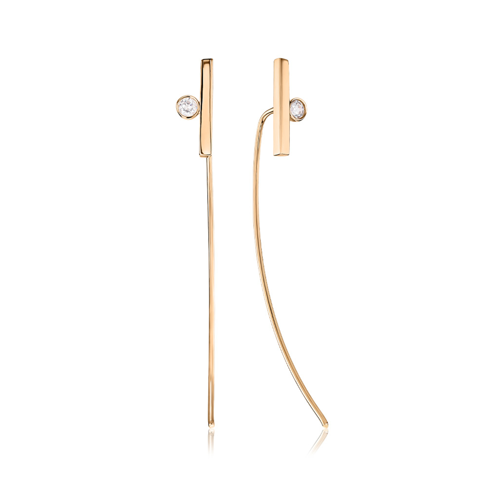Золоті сережки з фіанітом P-EY02181-E/01/1