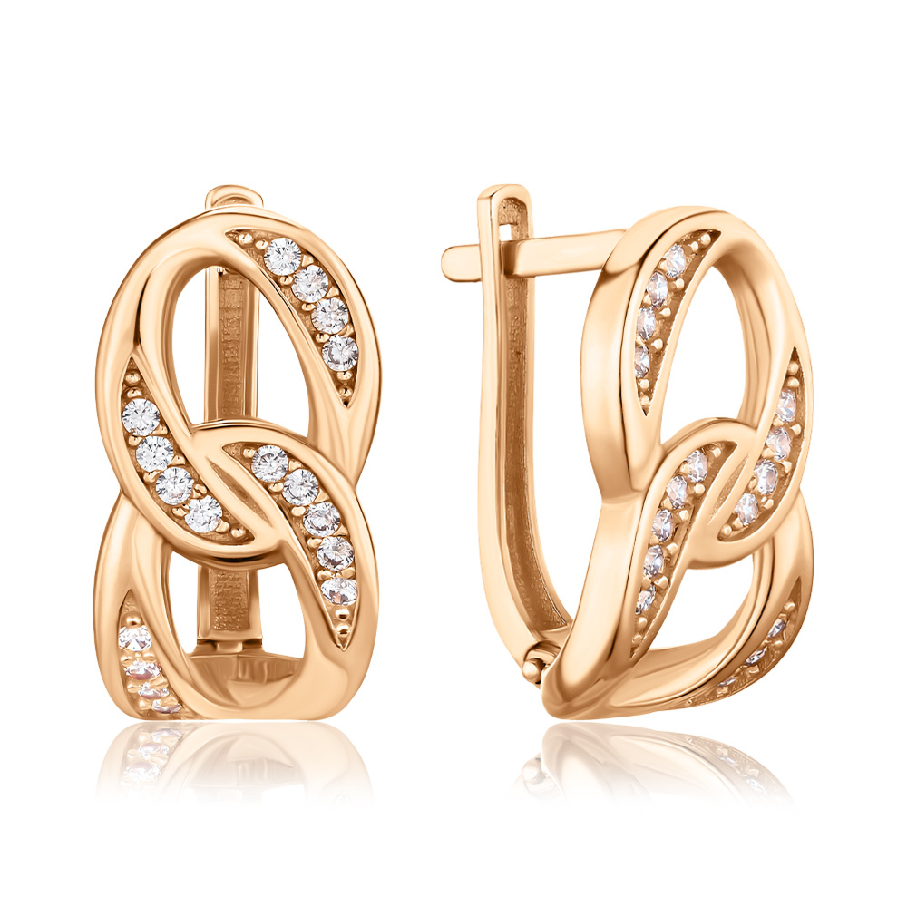 Золоті сережки з фіанітами P-EY03044-E/01/1