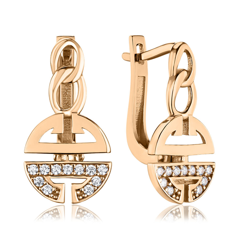 Золотые серьги с фианитами P-EYO3014-E/01/1