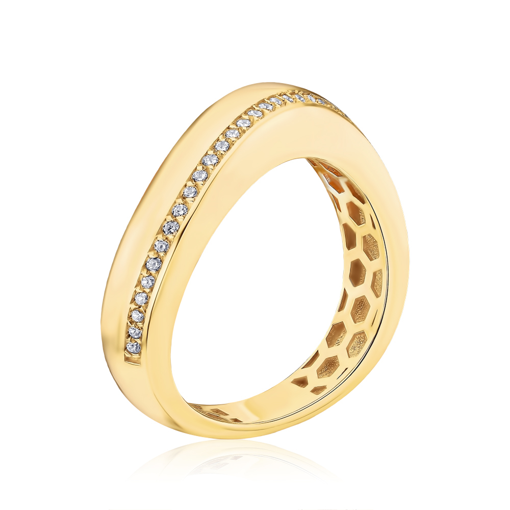 Золота каблучка з фіанітами P-K-3087-R/03/1