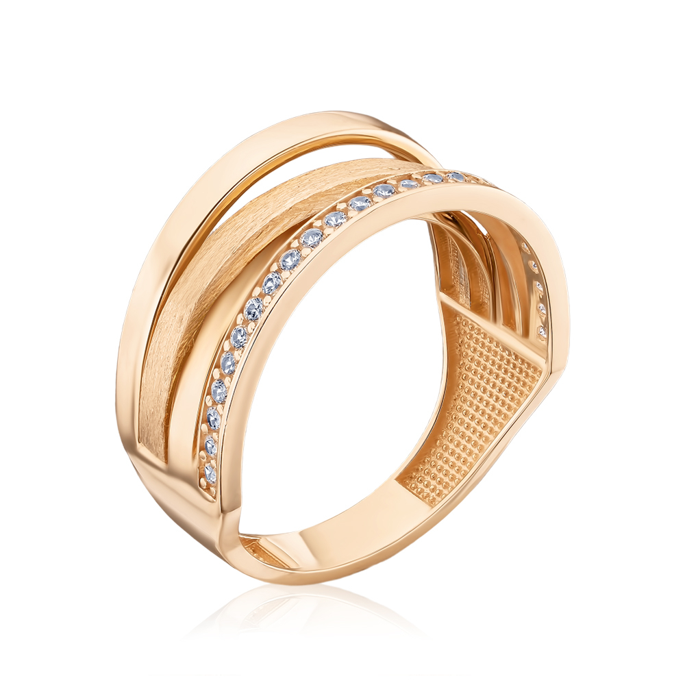 Золотое кольцо с фианитами P-K-3093-R/01/1