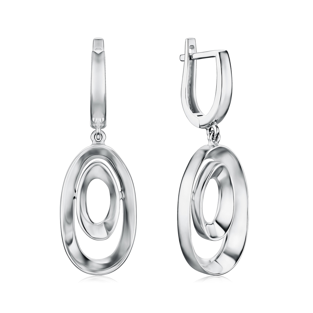 Золоті сережки з підвісною частиною без вставки P-K-3175-E/02