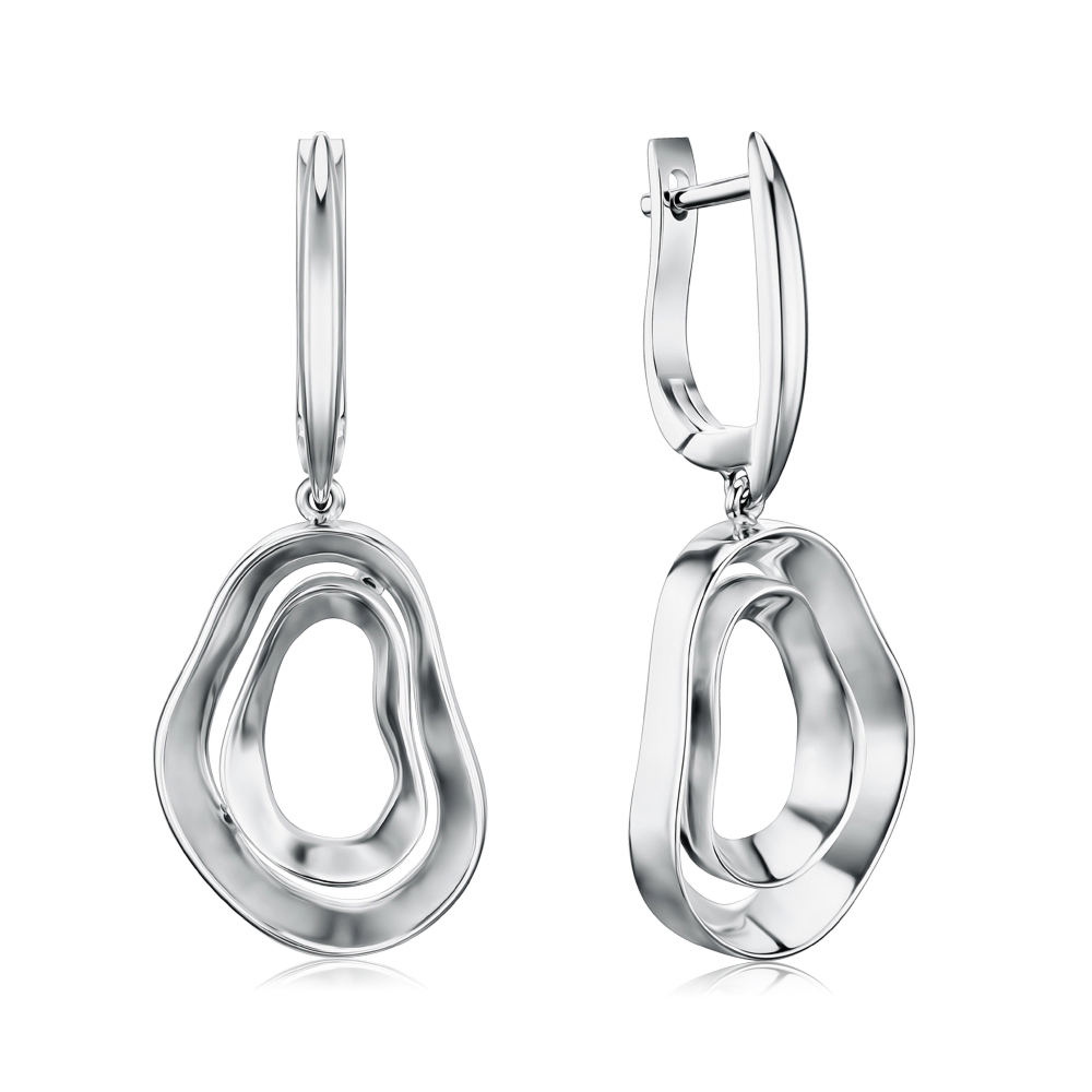 Золоті сережки з підвісною частиною без вставки P-K-3176-E/02