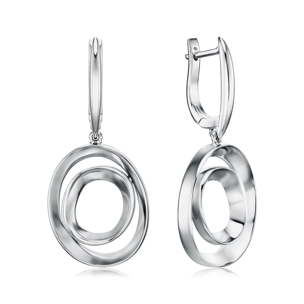 Золоті сережки з підвісною частиною без вставки P-K-3177-E/02