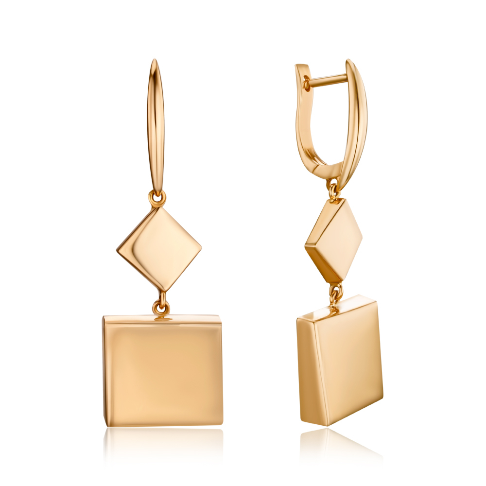 Золоті сережки-підвіски без вставки P-K-5344-1-E/01