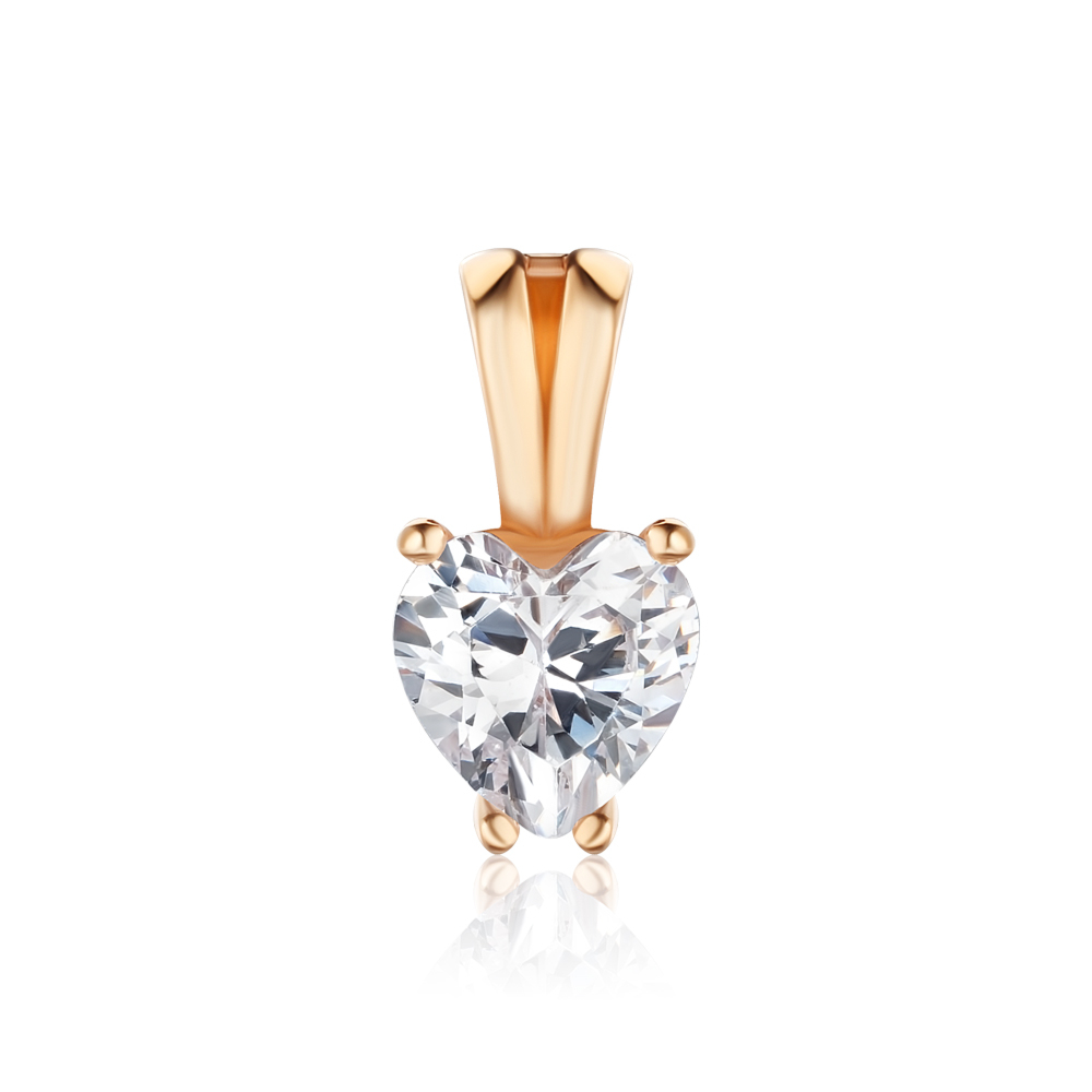 Золота підвіска з фіанітом P-PP2222-05-P/01/1