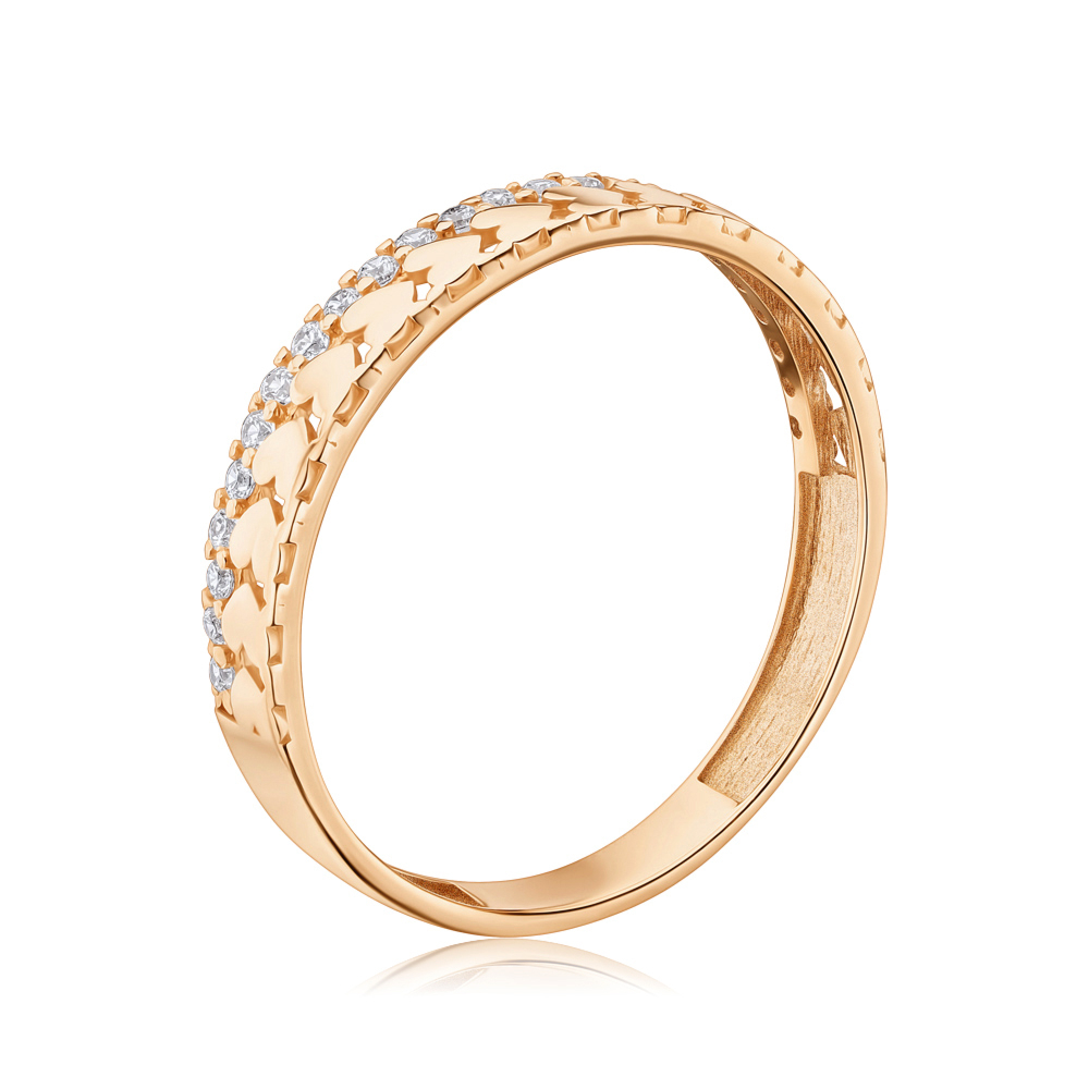 Золотое кольцо с фианитами P-R01157-R/01/1