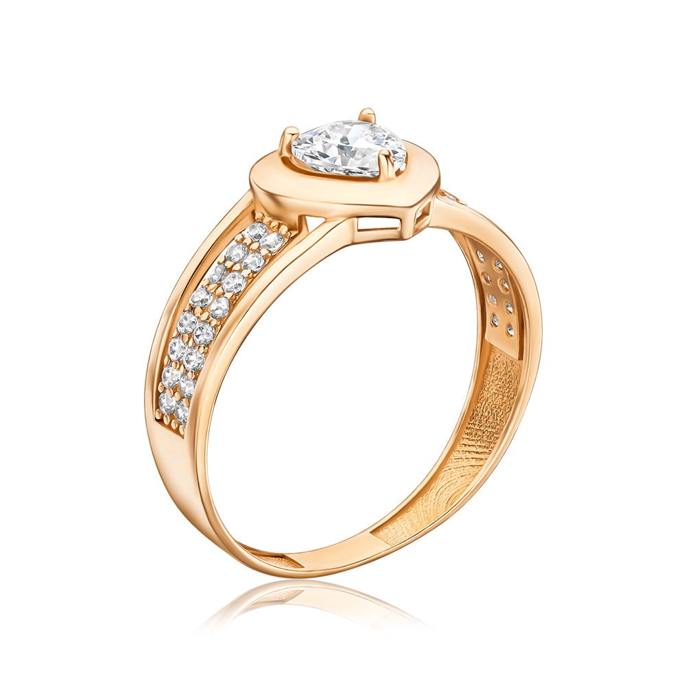 Золотое кольцо с фианитами P-R4020-R/01/1