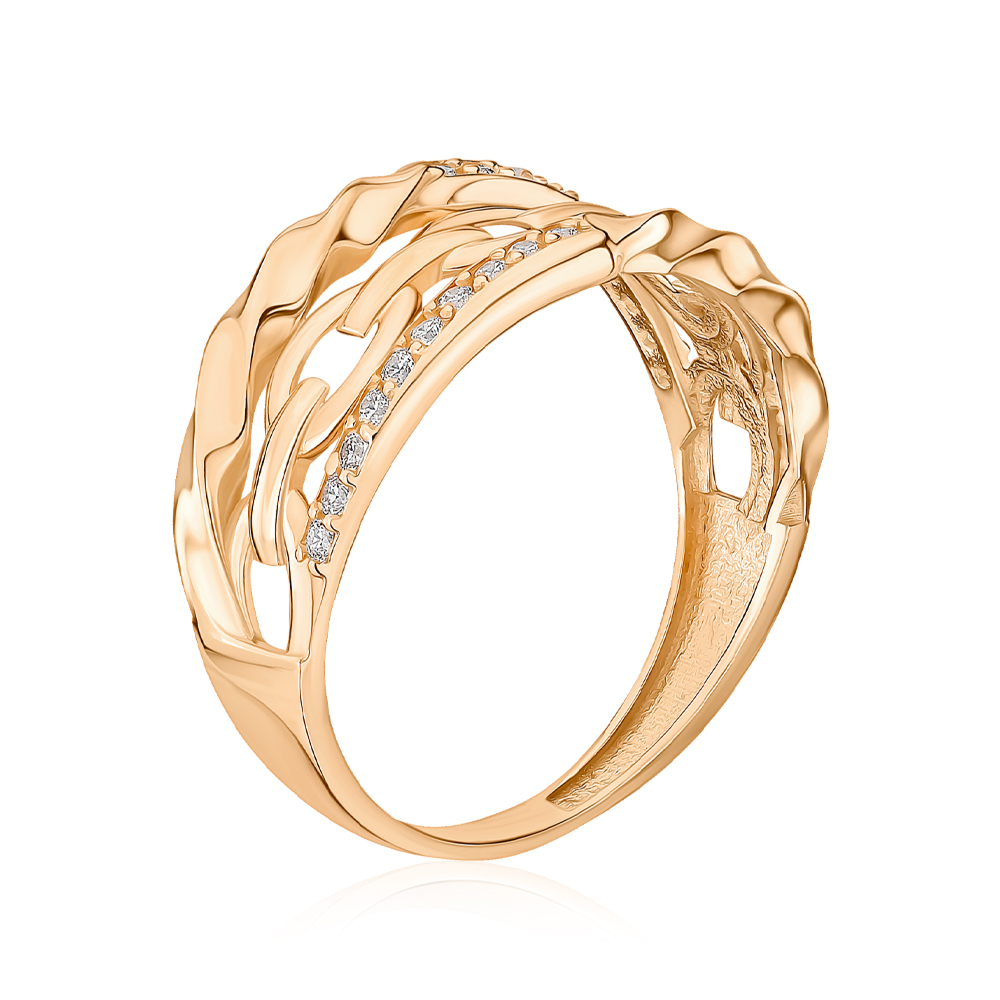 Золотое кольцо с фианитами P-Ro2072-R/01/1