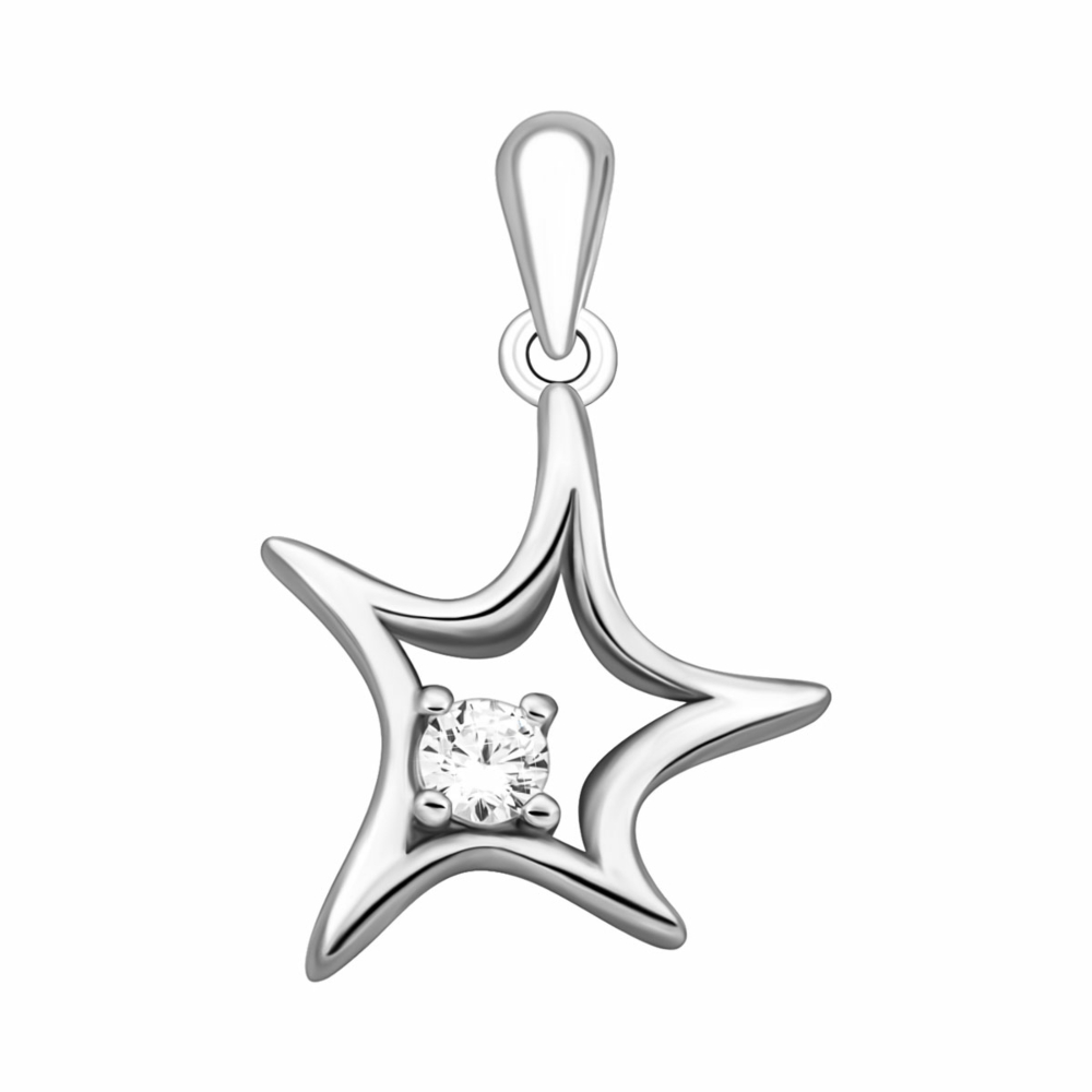 Серебряная подвеска с фианитом. Артикул UG5P02495